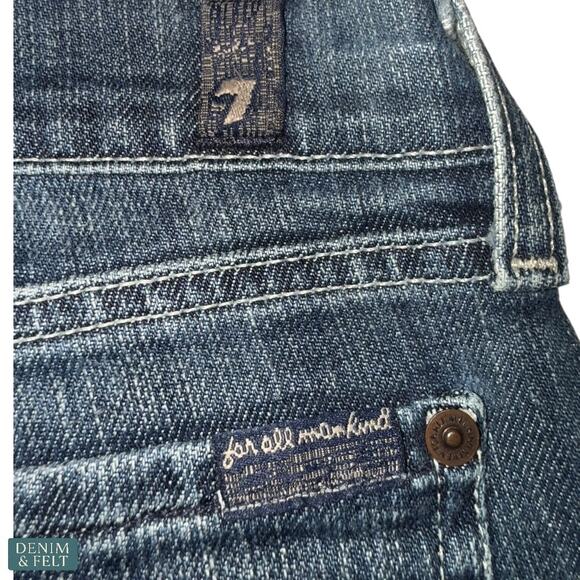 7 For All Mankind Dojo Flare Jeans Medium Wash Wide Leg Iconic Modern Denim Fit - Picture 7 of 14